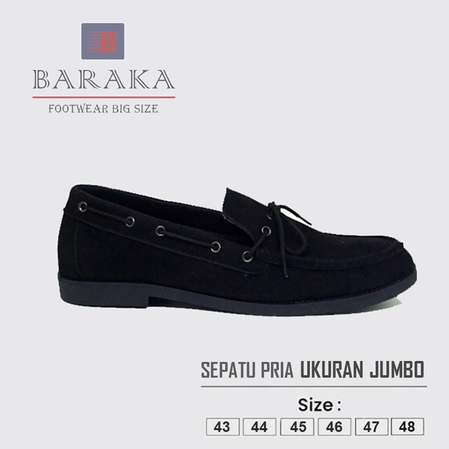 PETERSON X ZAGIB | Sepatu Pria Loafers Full Black Big Size Moccasin Casual Cowok Ukuran Besar 44-48