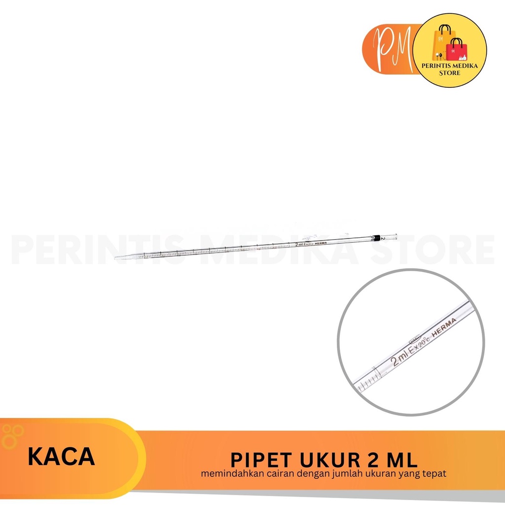 Pipet Ukur Kaca 2 ml Garis Hitam l Pipet Ukur 2ml Memiliki Skala Terkecil 0.02ml