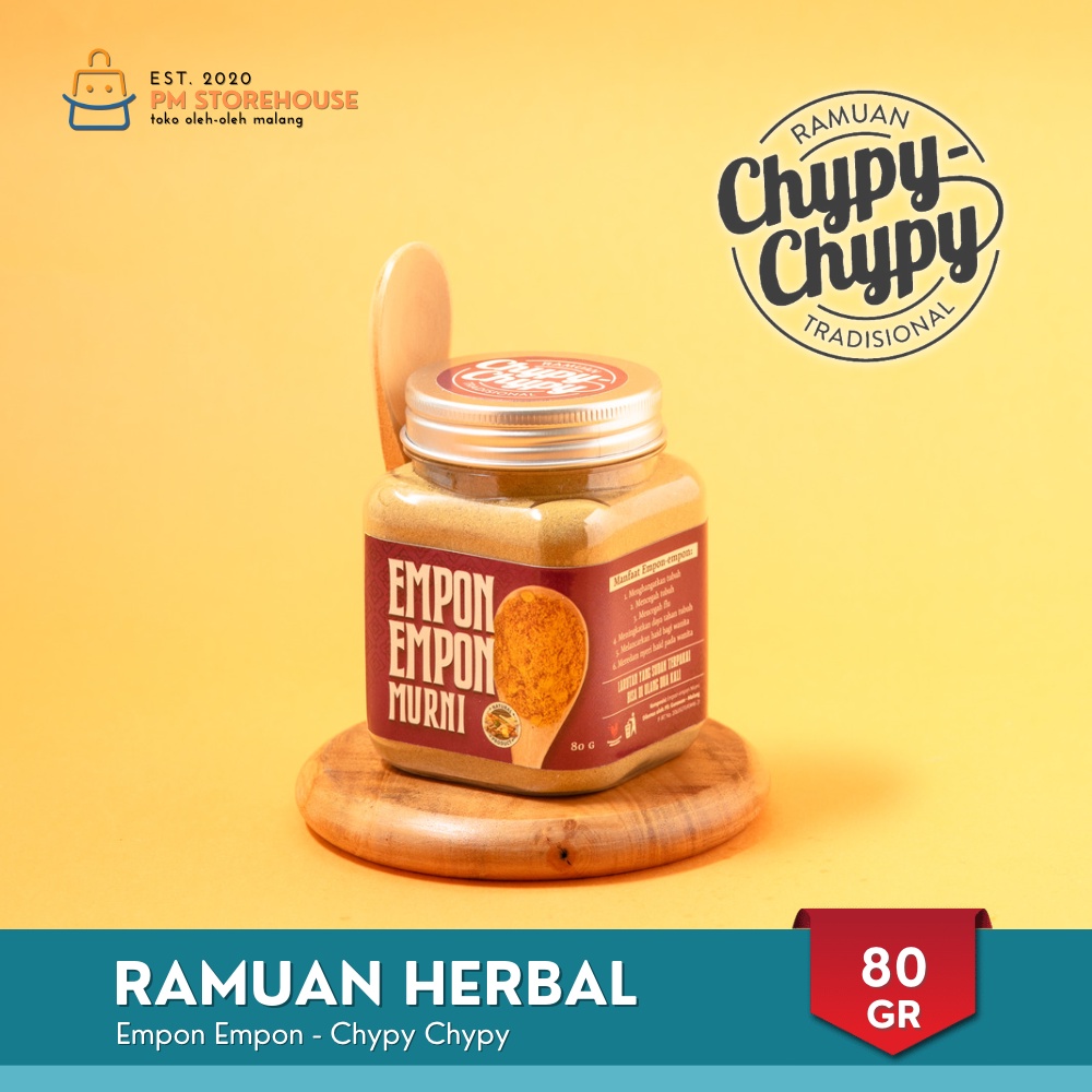 Ramuan Tradisional Empon-Empon Chypy - Bubuk Murni Tanpa Gula Herbal Organik - Kemasan Toples