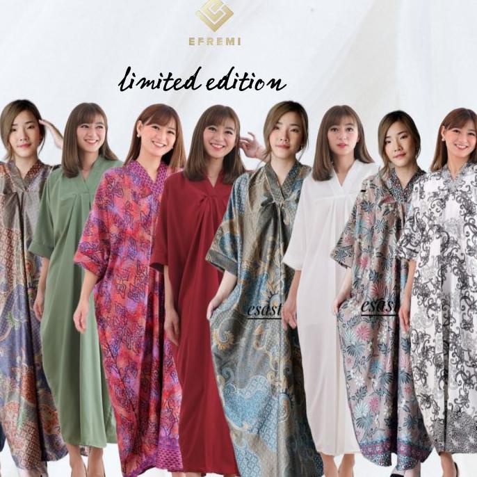 EF171 KAFTAN DRESS/LONG DRESS PARTY WANITA/BAJU PESTA FORMAL /BATIK INDONESIA/BATIK