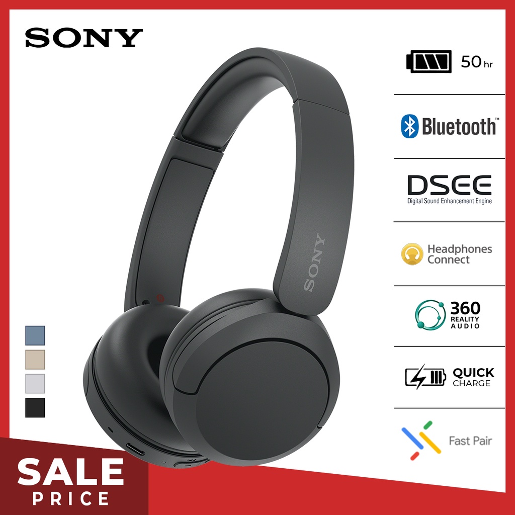 Sony Headphone Nirkabel WH-CH520 - Black