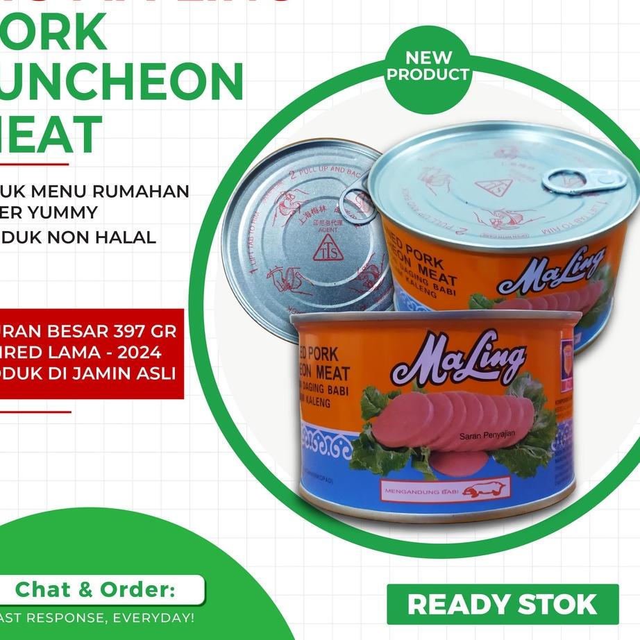 

☎ Ham Maling TTS 397gr ( Ukuran Besar )/ Maling TTS 397gr Ham Pork ➩