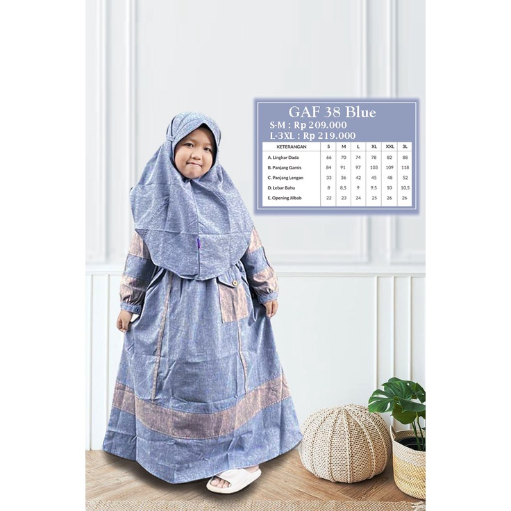 Rauna Couple / Gamis,Koko, Remaja  / GD - 38  Biru / Fashion Muslim