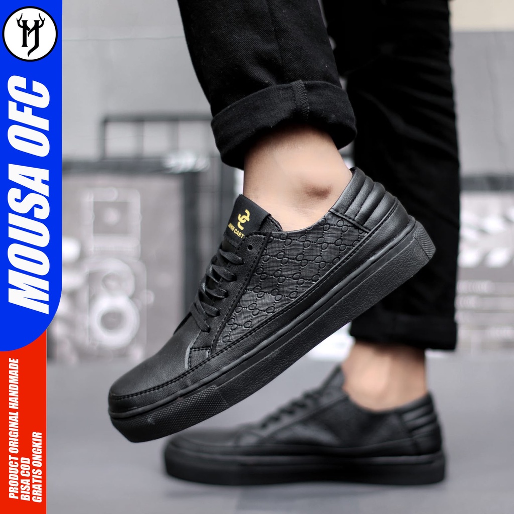 Sepatu Casual Pria Sepatu Sneakers Full Black Kasual Original Mousa Ermey