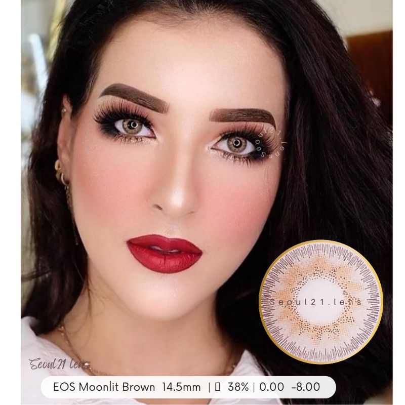 SOFTLENS EOS MOONLIT BROWN COKLAT NORMAL MINUS s.d -8.00 Soflen kemenkes