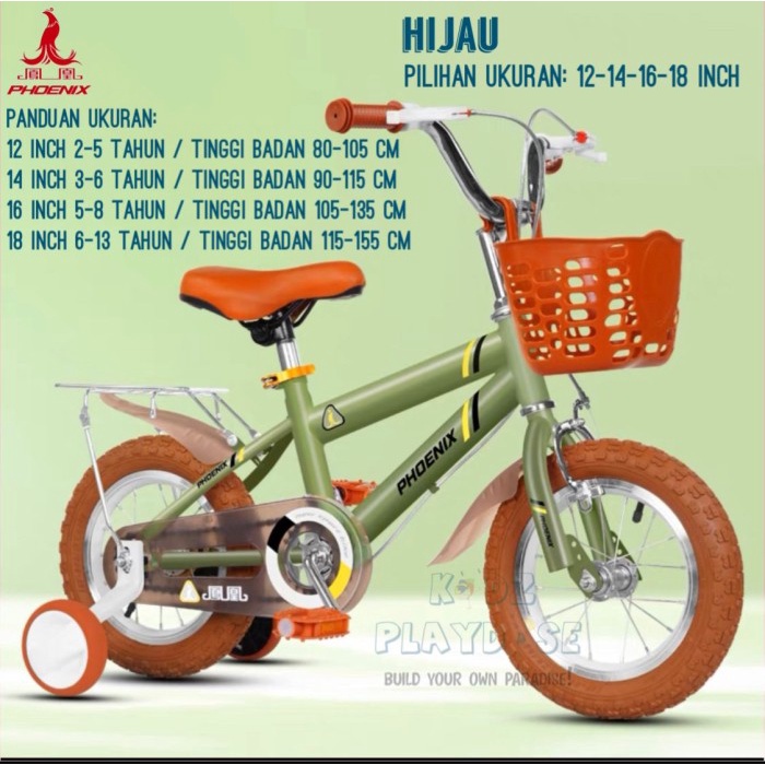 Sepeda Anak Phoenix Vintage Classic 12, 14, 16 & 18 Inch [Ready Stock]