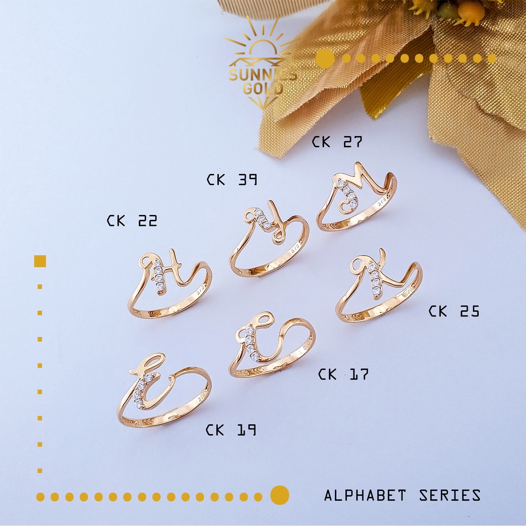CINCIN HURUF EMAS ASLI KADAR 700 ATAU 16 KARAT CINCIN EMAS HURUF ALPHABET CANTIK CK HURUF