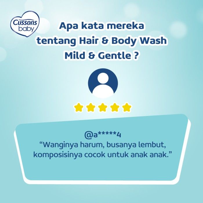 Cussons Baby 2in1 Hair &amp; Body Wash Mild &amp; Gentle - Sabun Mandi Cari Bayi Botol Pump 300 ml