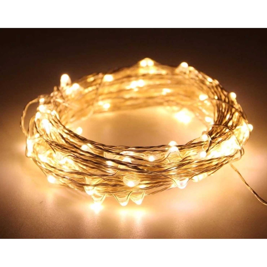 (BISA COD) FTIHSHP LED Lampu Hias String Lights IP65 USB 100 LED 10 Meter Warm White - TDC-01