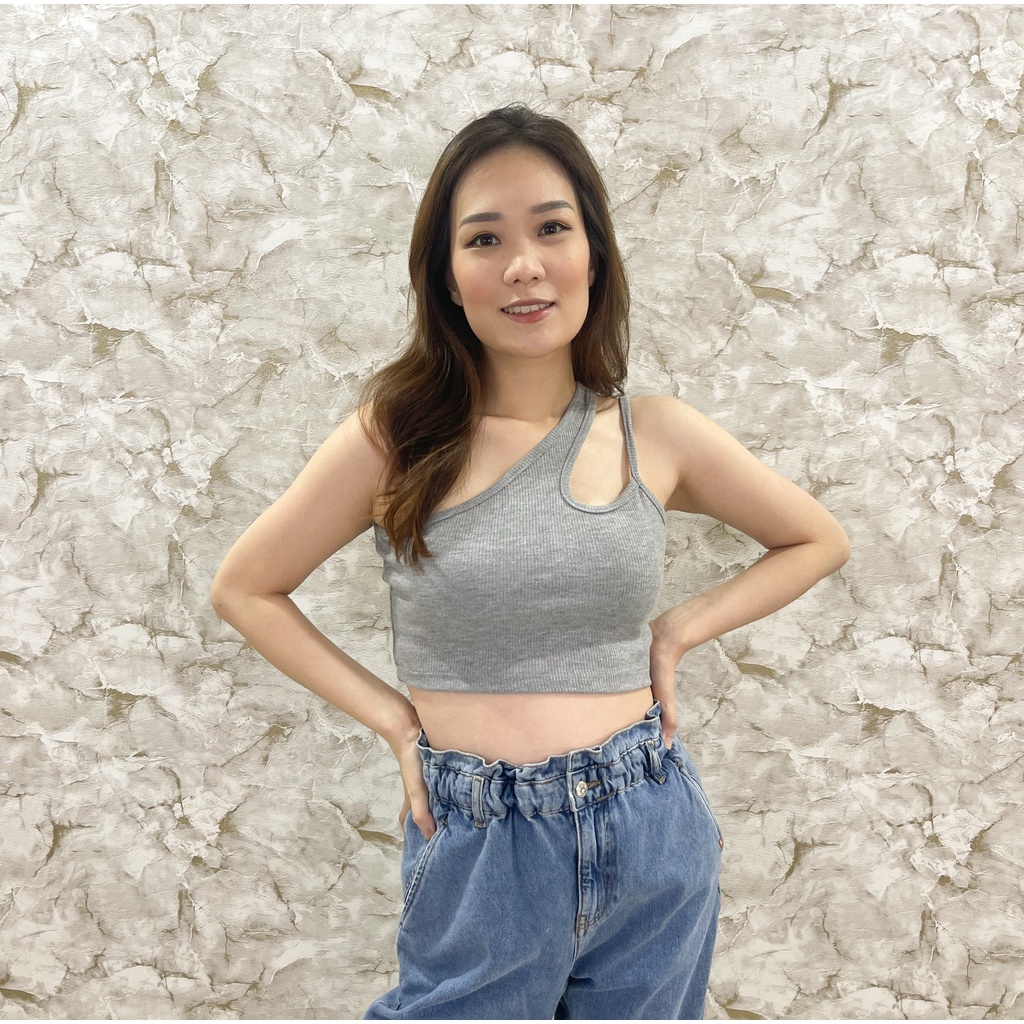 MODAVIE - AGNES TANKTOP Crop Top Tank Top Korea Tanktop One Shoulder Tarzan Baju Atasan Wanita