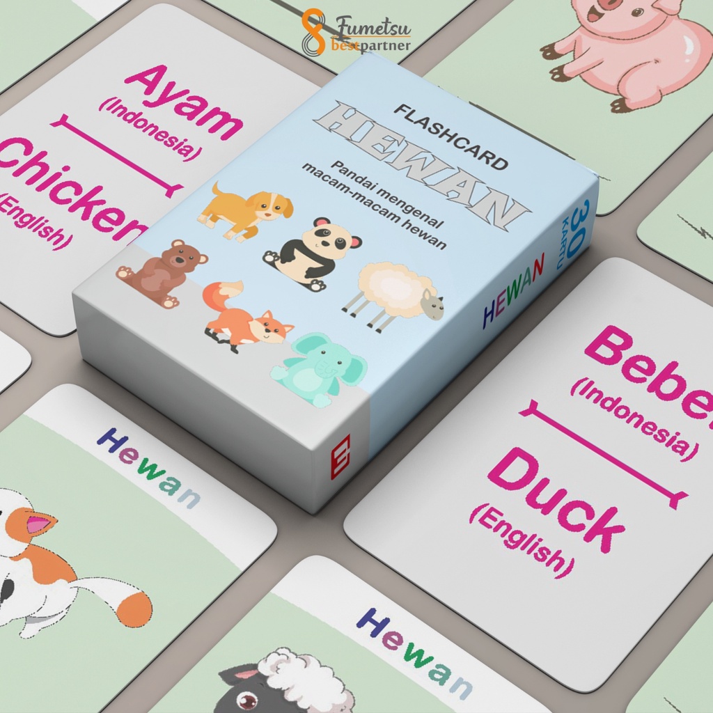 Flashcard Mainan Edukasi Anak Pintar / Flashcard Kartu Belajar Anak Isi 30pcs