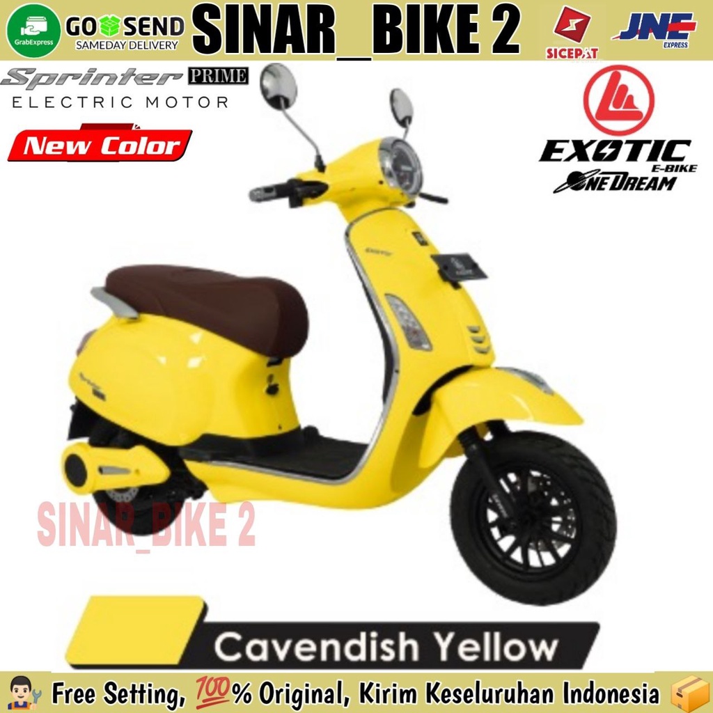 Sepeda Motor Listrik Electric EXOTIC SPRINTER PRIME Vespa 1200 Watt