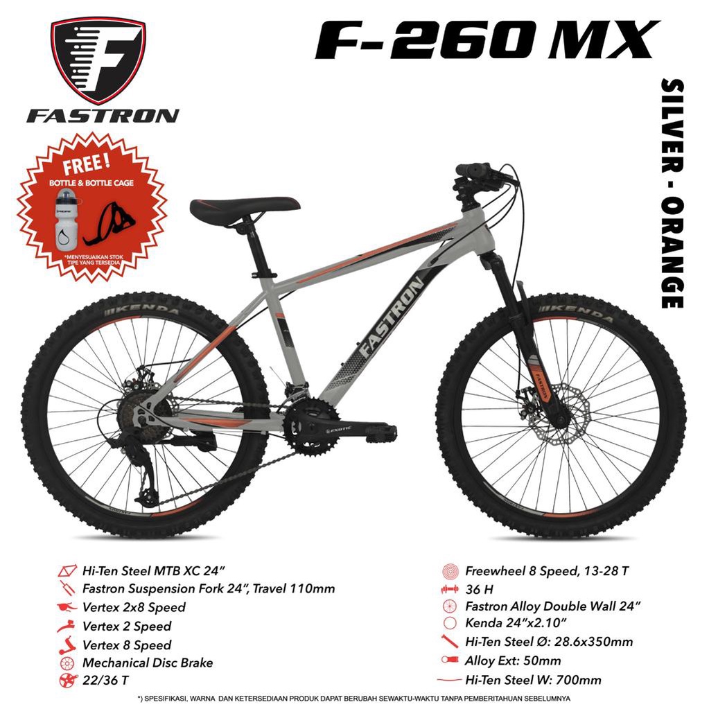 Sepeda gunung MTB FASTRON F-260 MX & EXOTIC 2635AF 26inch 2X8speed