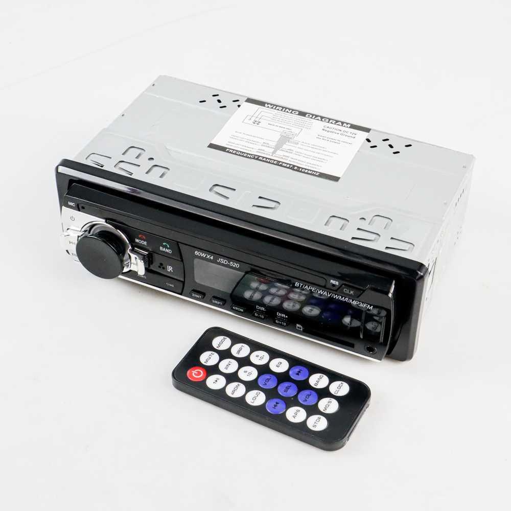 Tape Audio Mobil Multifungsi Bluetooth MP3 FM Radio 60 W x 4 12 Pin - JSD-520 - Black