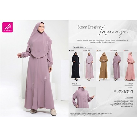 DISKON RABBANI - Stelan Dresslim Lasmaya / gamis Dresslim Rabbani.