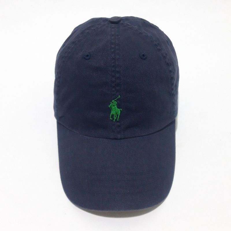 TOPI POLO RALPH LAUREN BIRU DONGKER NAVY | STRAP KULIT | TOPI CASUAL SIMPLE VINTAGE ORIGINAL