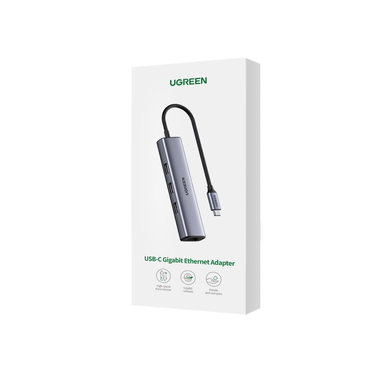 【Stok Produk di Indonesia】Ugreen Adapter Ethernet HUB USB 3.0 1000Mbps Untuk Laptop / Xiaomi Mi Box