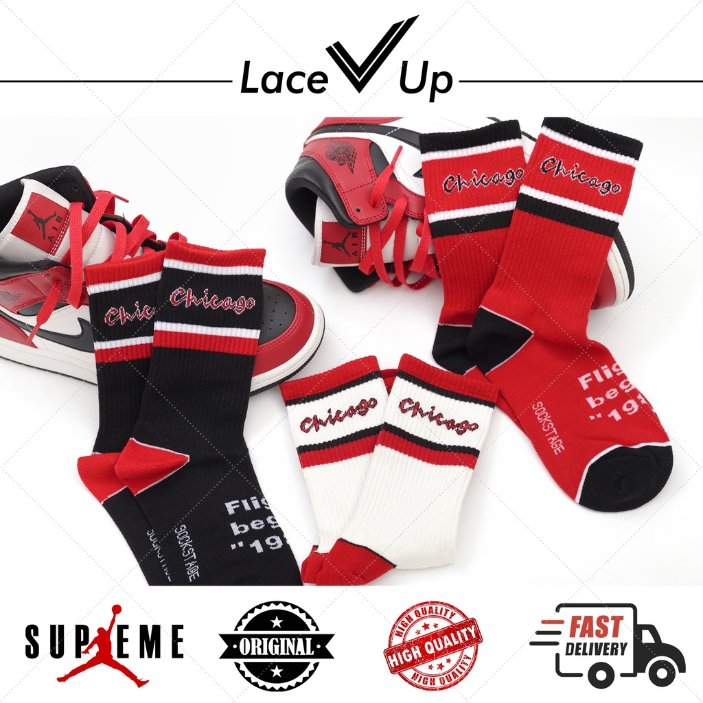 Kaos Kaki Chicago Socks | AJ Lost And Found Sneaker Hype Socks