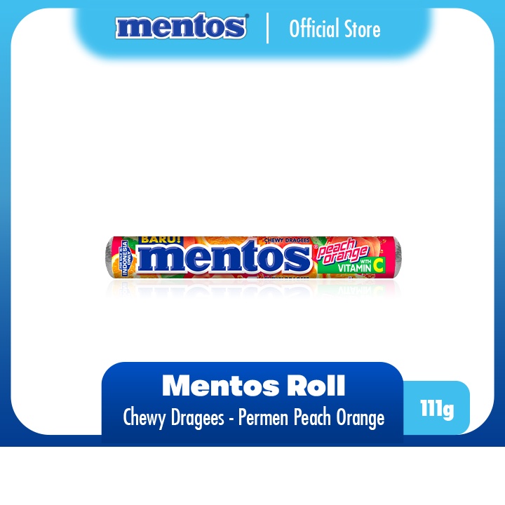 

Mentos Chewy Dragees Peach Orange 37g - Permen Mint Rasa Jeruk Peach