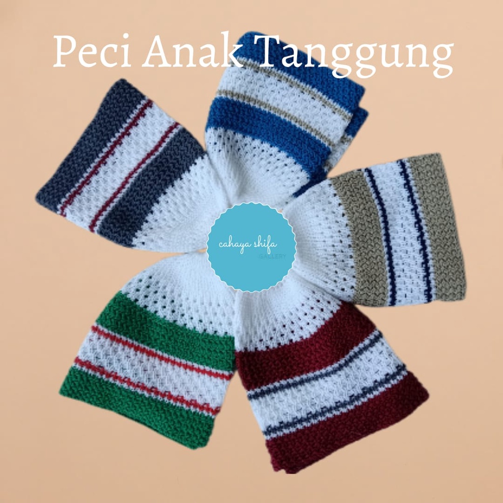 Peci anak tanggung 7-15 th kopiah rajut ASEP polos