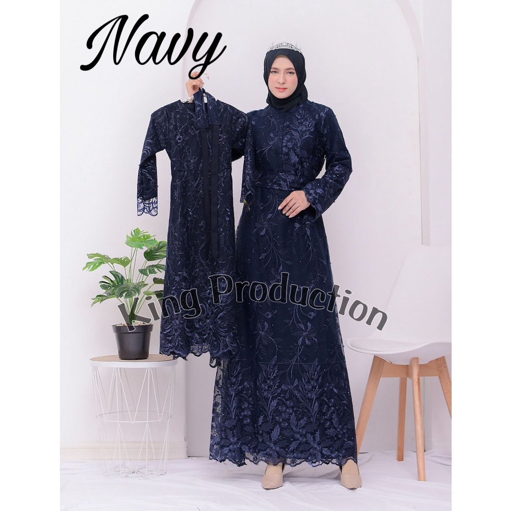 G4 Dress Gamis Bisa couple mom and kids fashion muslim terbaru lebaran 2023 navy marun lilac pink ku