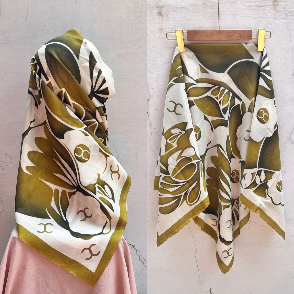 SADEAN HIJAB VOAL MOTIF PREMIUM CAMELIA SERIES//HIJAB SEGI EMPAT MOTIF TERBARU BISA COD