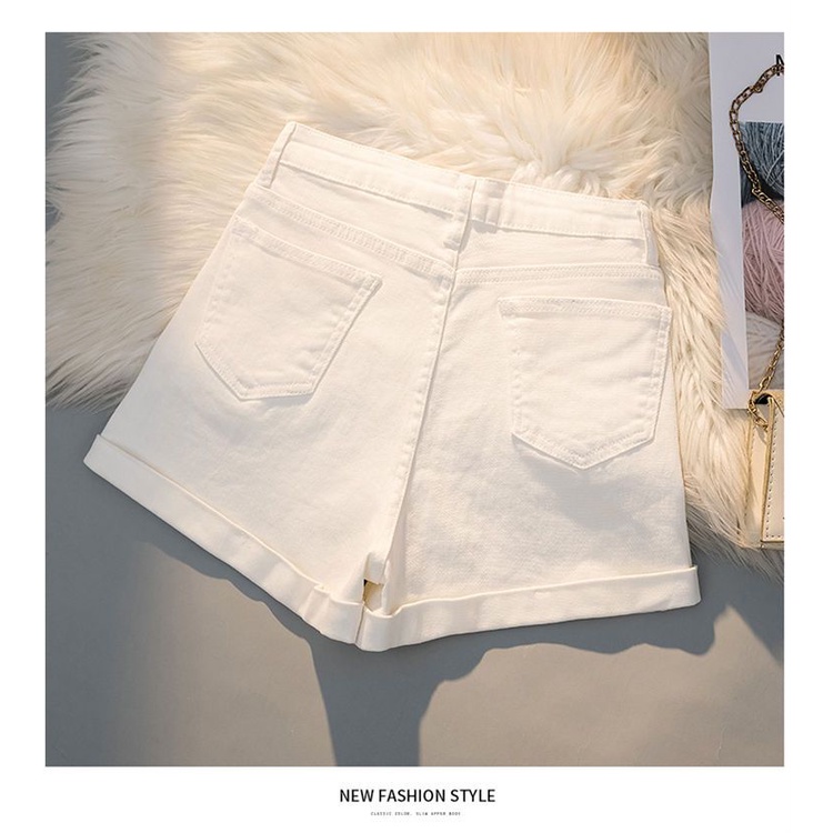 Celana jeans high waist wanita stretch kulot jeans korea hotpants cewek jeans celana pendek hitam denim celana pendek dewasa ootd