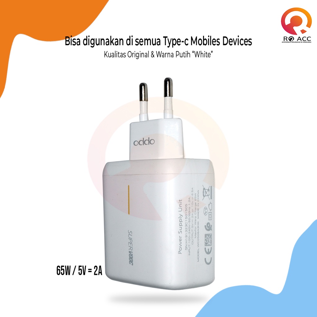 [RO ACC] 65W CHARGER CASAN OPPO TYPE C SUPERVOOC FAST CHARGING ORIGINAL