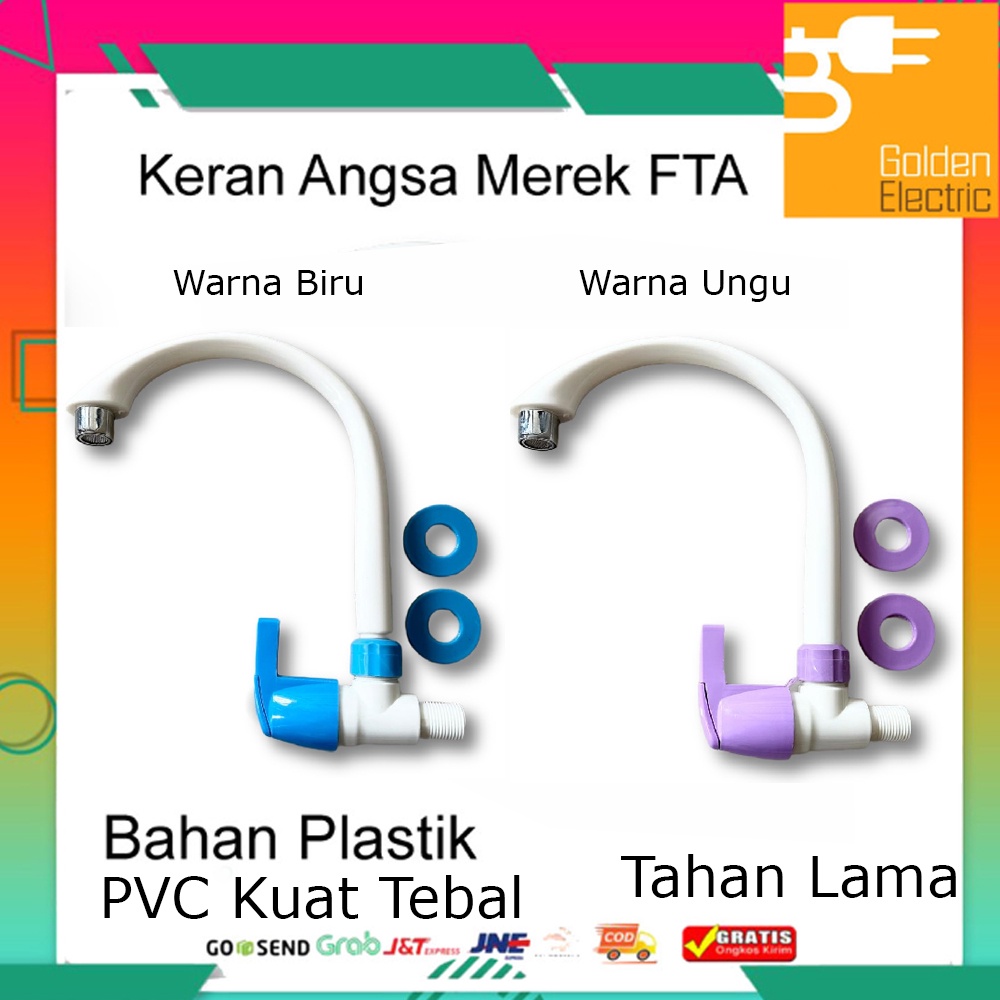 Kran Air Leher Angsa Plastik Wastafel Keran Bak Cuci Piring Merek FTA Wastafel Tembok Gelas Dinding ABS