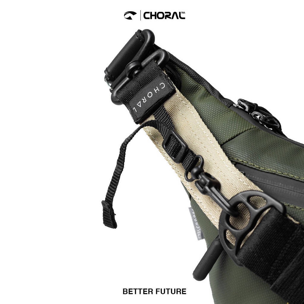 CHORAL VEGAS | Tas Pinggang Selempang Waistbag Pria Big Compartment &amp; 2 Side Color Water Resistant