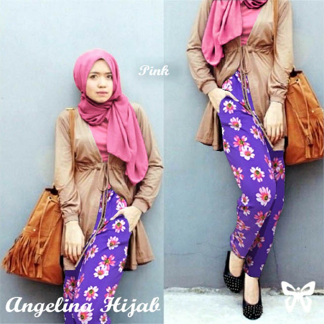 HOPYLOVY - Setelan Wanita 4 In 1 Purple Flower Angelina