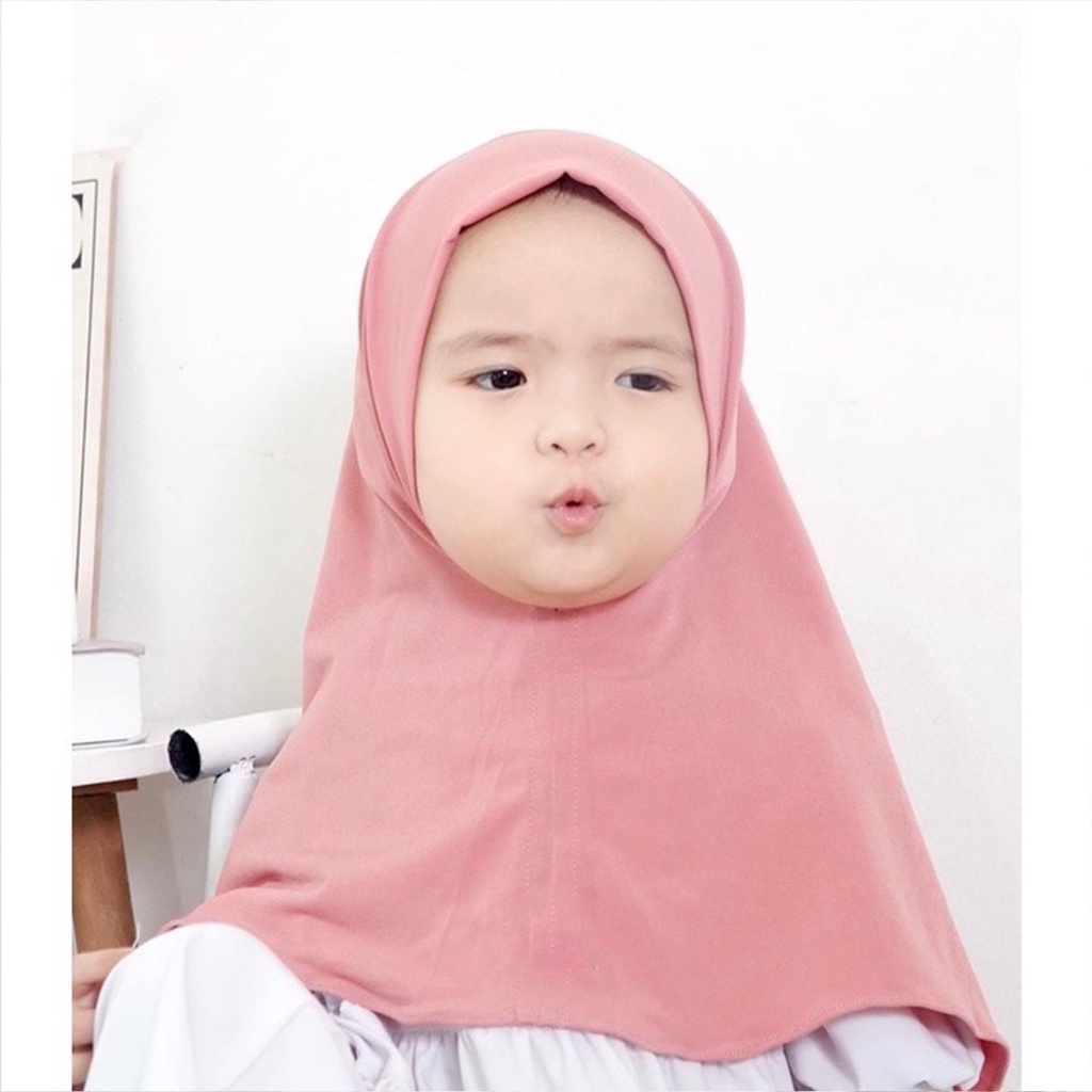 Hijab Bergo Instan Anak Soft Pet Jersey Usia 2 - 4 Tahun