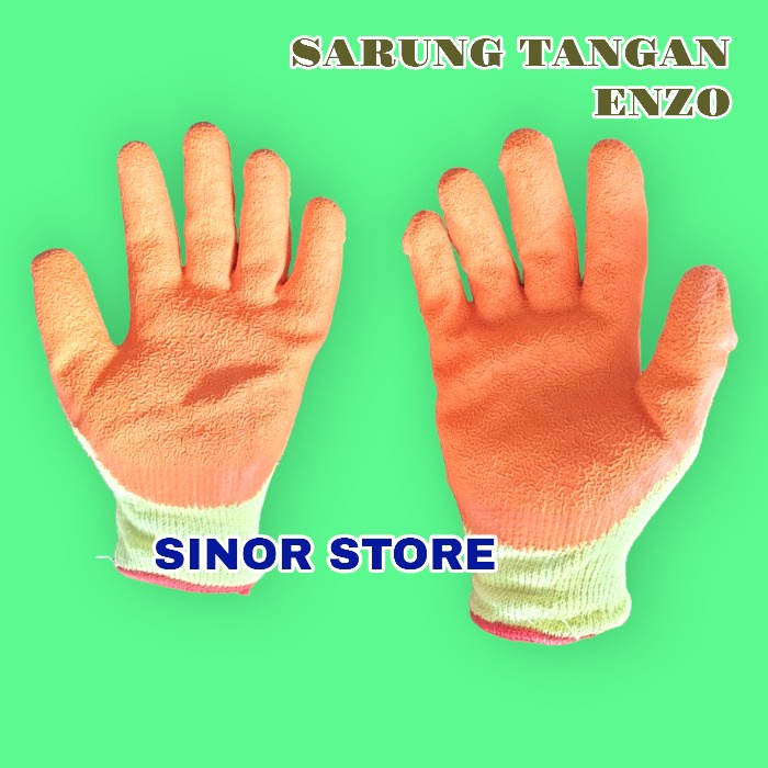 Sarung Tangan Kombinasi Katun Karet Latex Sarung Tangan Safety Heavy Duty Grip Anti Slip