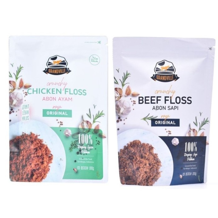 100% Original Grandville Abon Sapi Ayam Crunchy Single Pack Original Abon Grand Ville Abon Mpasi Bay