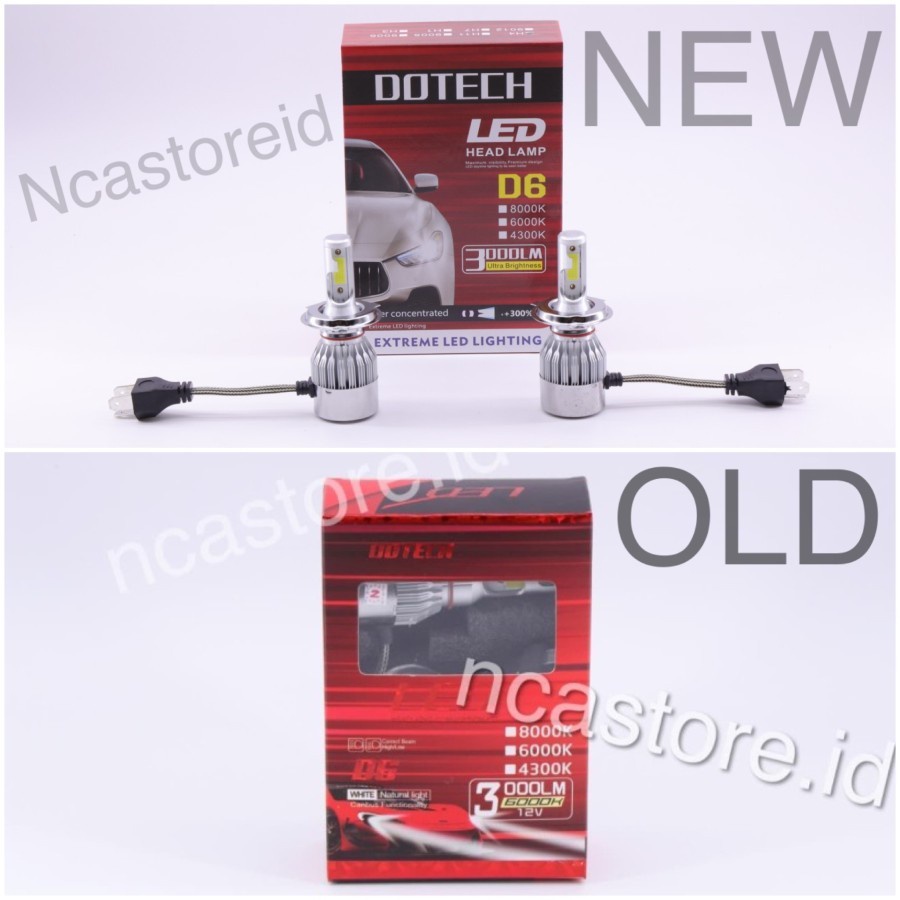 LAMPU LED D6 DOTECH Headlight Mobil H4 6000K