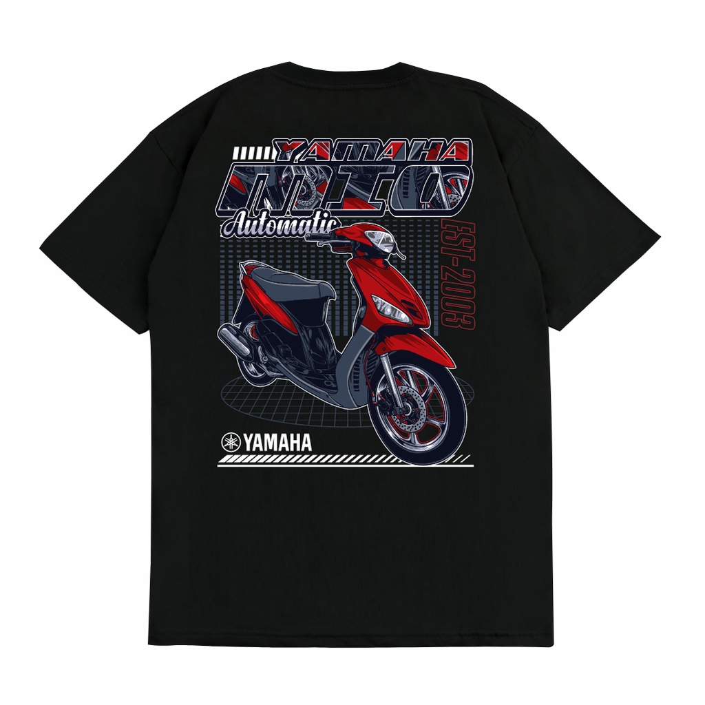 SAKAZUKI Kaos Baju Distro Katun Combed 24s Unisex Gambar Motor YAMAHA MIO Sporty 2003 Otomotif