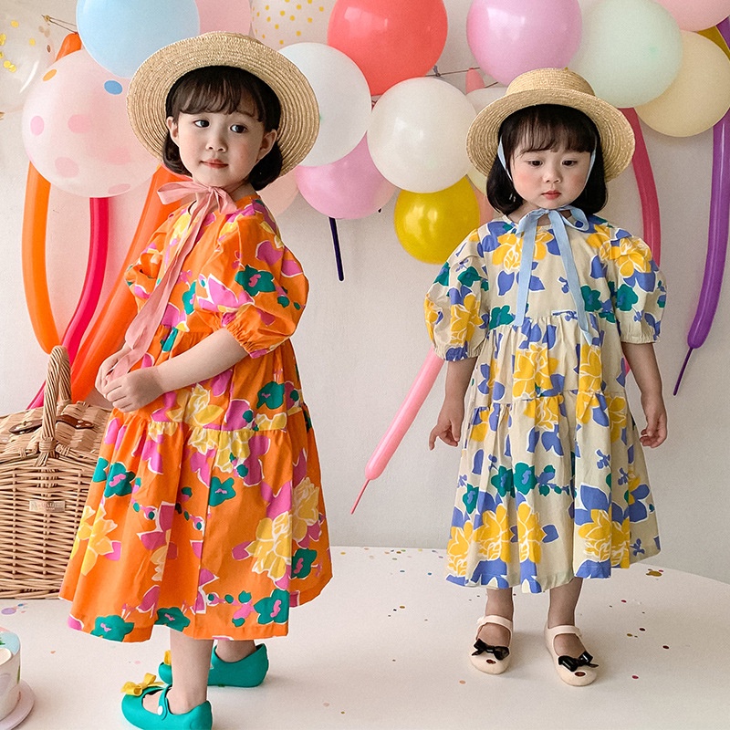 PREMIUM Baju Dress Bayi Anak Kaos Piyama Setelan Perempuan COD Sweater Import Gaun Motif Cewek Murah Tidur Pergi Baju Musim Panas Korea Jepang Kostum Dora