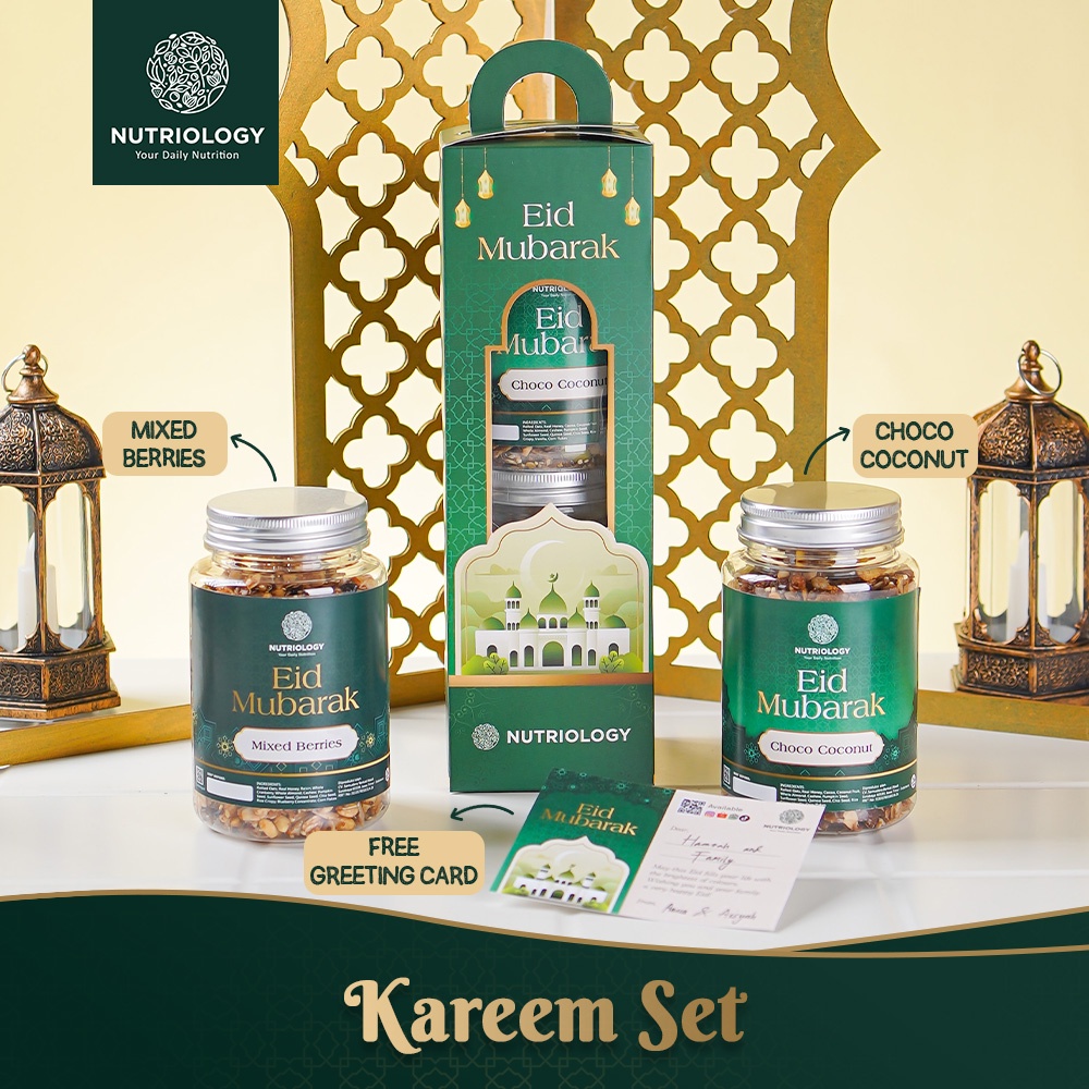 Parcel Bingkisan Parsel Gift Hamper Hadiah Lebaran Idul Fitri Granola Nutriology Kareem Set