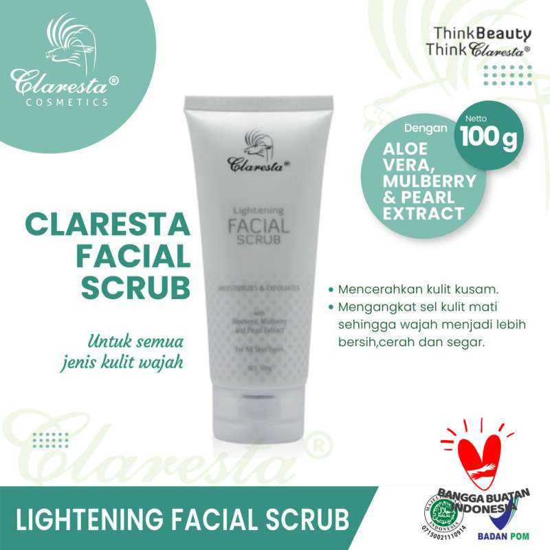 CLARESTA LIGHTENING FACIAL SCRUB CHARCOAL OILY SKIN 100g