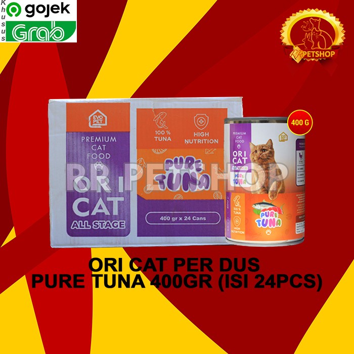 GOSEND Makanan Kucing Basah Ori Cat Kaleng Wet Food Dus 24 PCS 400GR