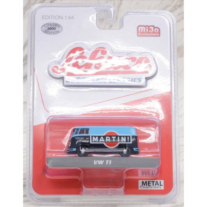 MINIATUR MOBIL KLASIK DIECAST SCHUCO 64 VW/VOLKSWAGEN T1 COMBI MARTINI