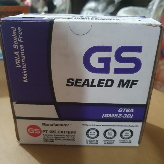 yang dicari] BATTERY GS SEALED MF GT6A (GM5Z-3B) BATERAI AKI KERING MOTOR BEBEK