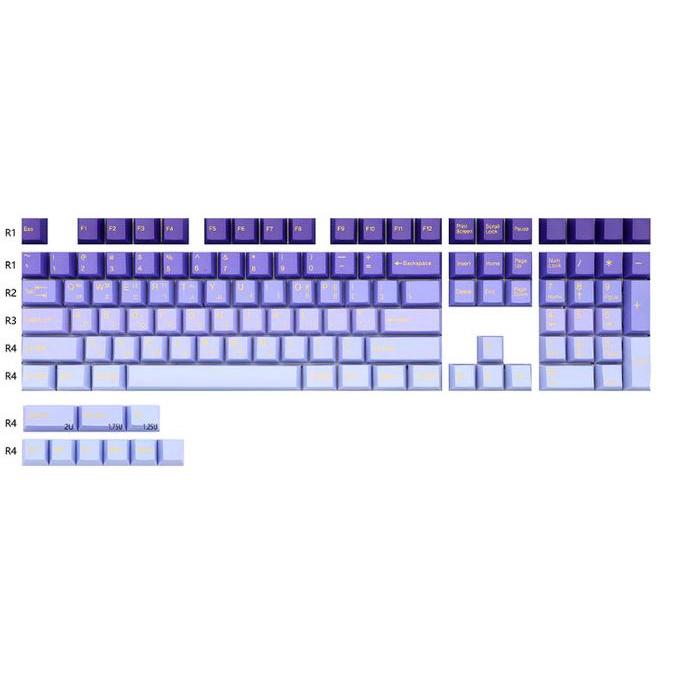 Taihao Gradient Blue Hangul Keycaps - Original Taihao [Cod]