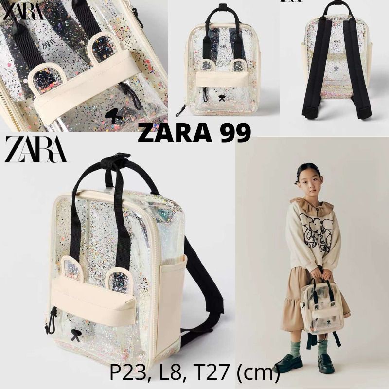 ZARA Tas Ransel Anak Transparan Mika / Blavkpack Tas Wanita Transparan