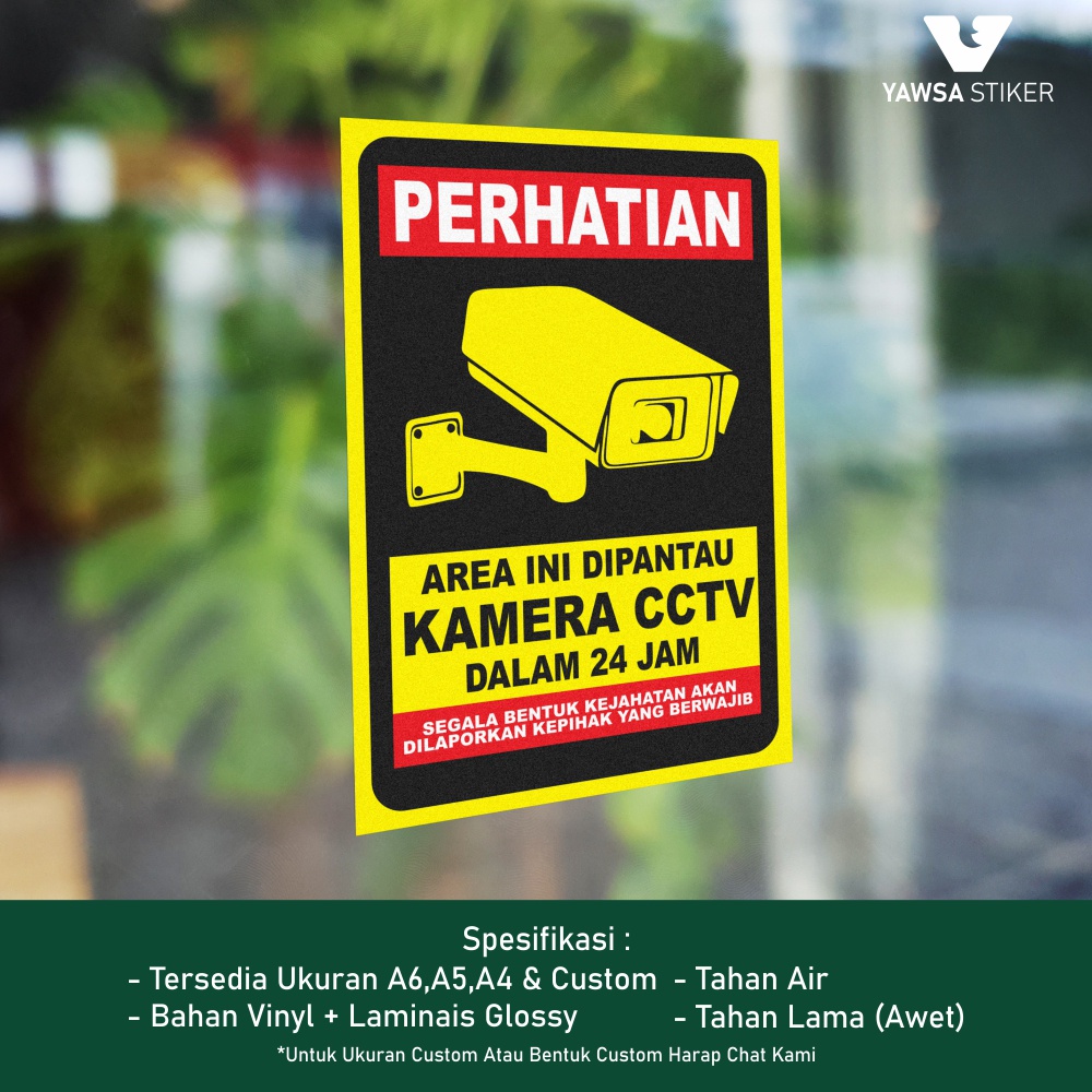 

Stiker CCTV - Bahan Vinyl + Laminasi Glossy - 009