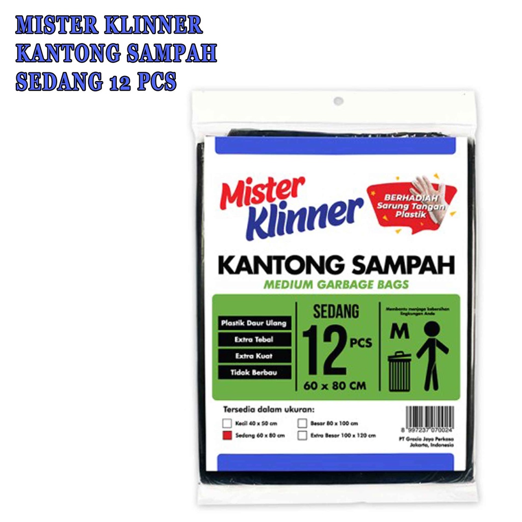 Kantong Sampah* Mister Klinner* Plastik Sedang* UK.M 12pcs