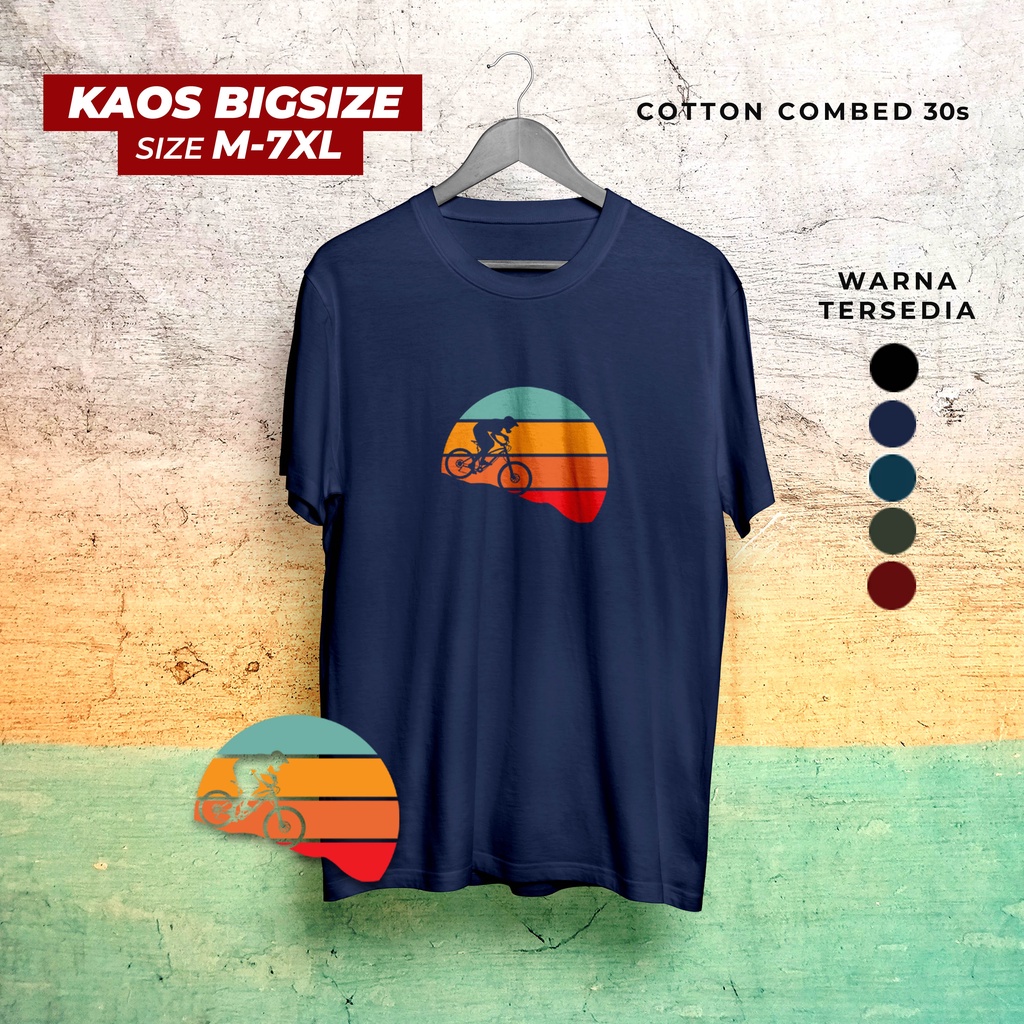 Kaos Pria Distro Jumbo Big size Lengan Pendek Sepeda XXL XXXL 4XL
