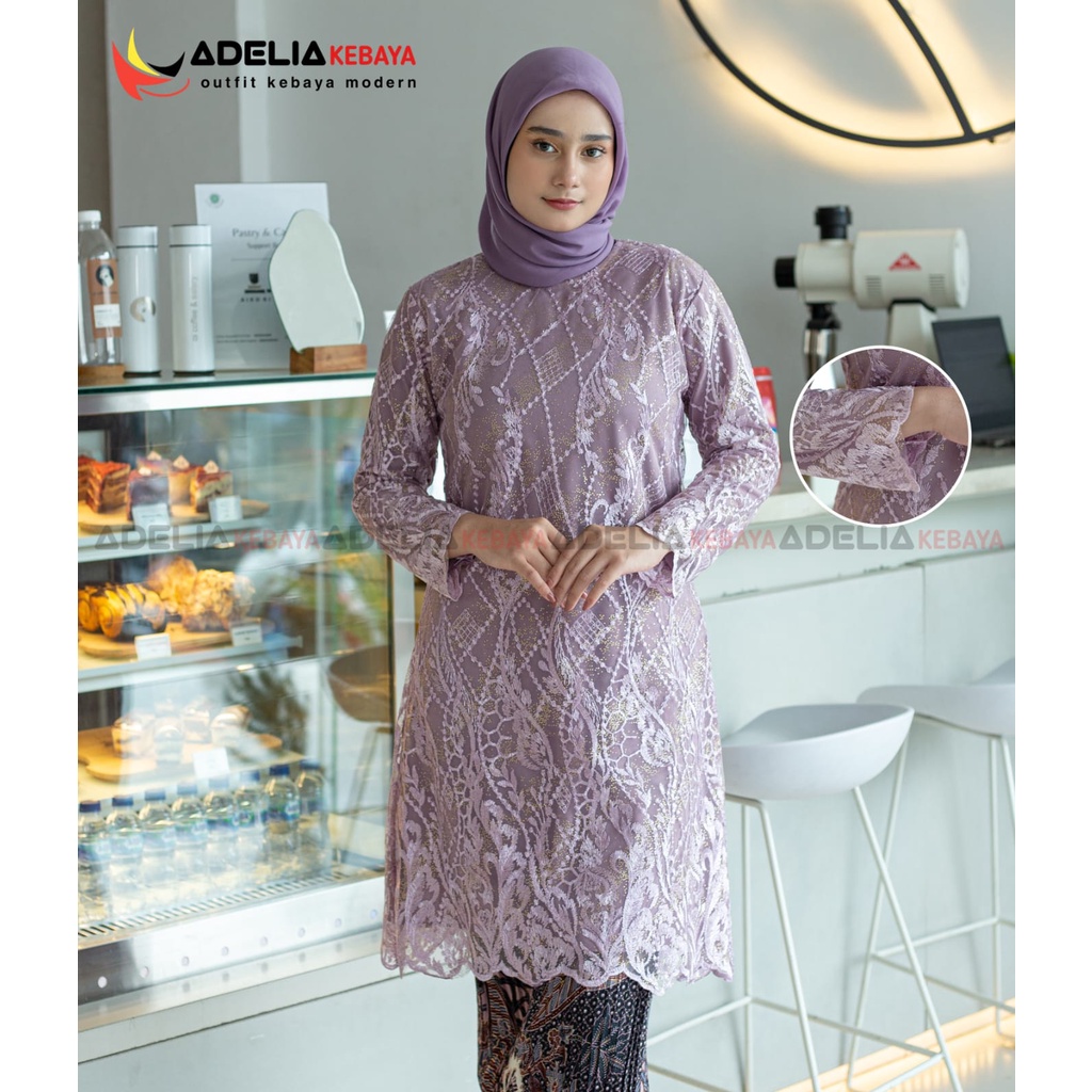 kebaya tunik erina - baju kebaya tulle bordir - model kebaya terlaris 2023 - stelan kebaya outif pesta dan kondangan