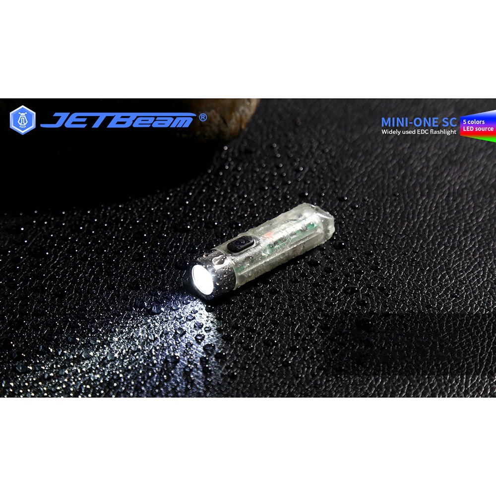 SportStationOutlet JETBeam Senter LED Mini One SC USB Rechargeable 5 Color 400 Lumens - Silver