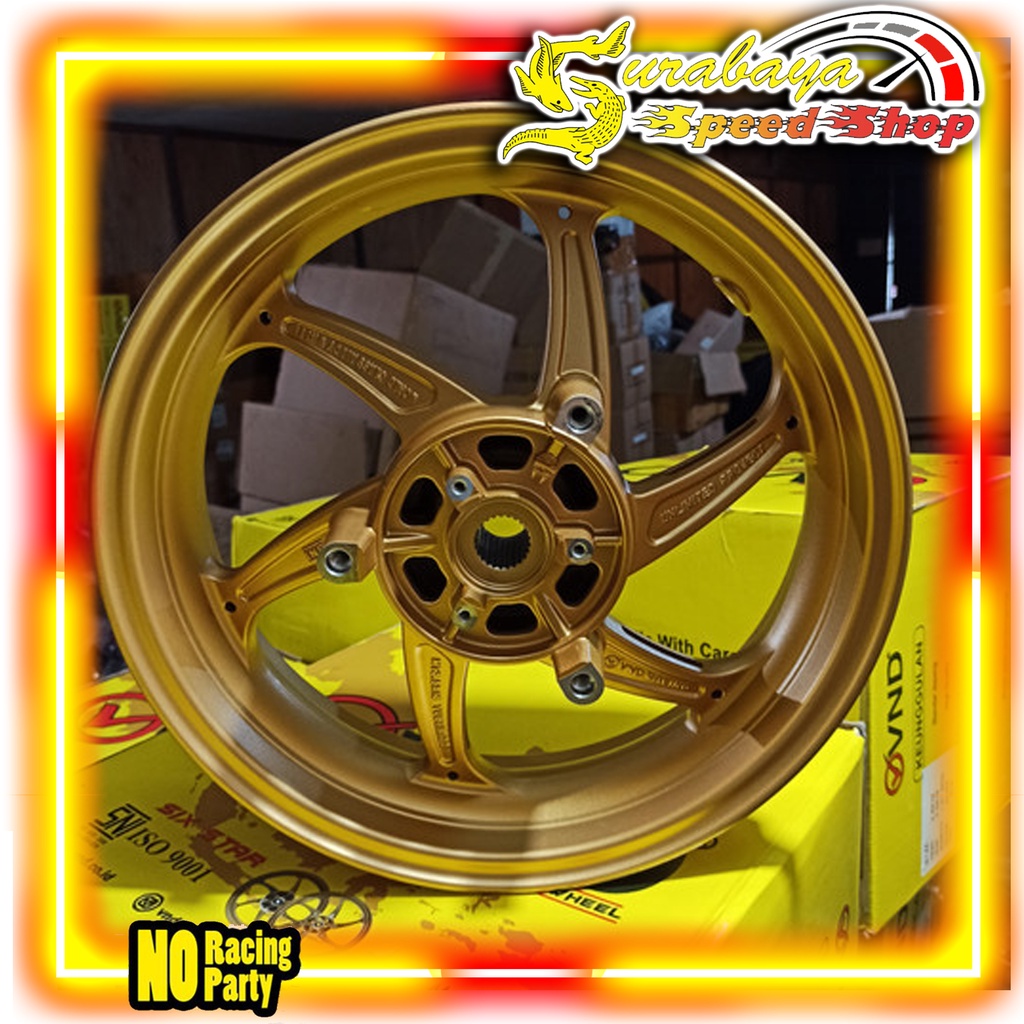 VND Velg Six Star Palang 6 Yamaha All New NMAX Ukuran 300 / 350 Ring 13 Set Depan Belakang Original